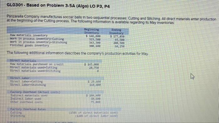 Asap please! GLO301 - Based on Problem 3-5A (Algo) LO P3, P4