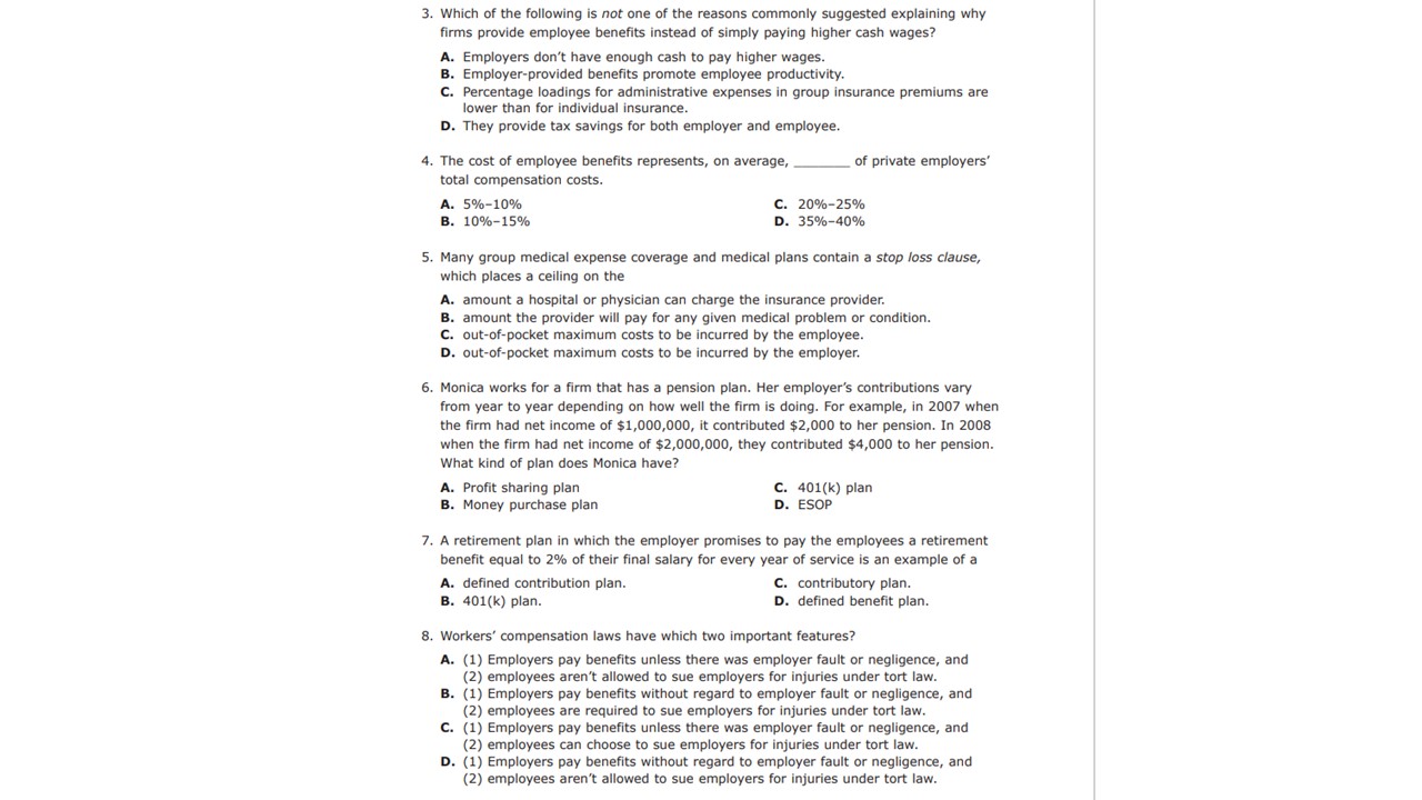 The most common types of voluntary benefits offered by employers include all