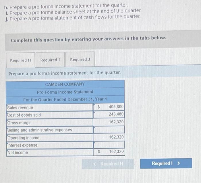 to the questions displayed below] Camden Company is a retall company that