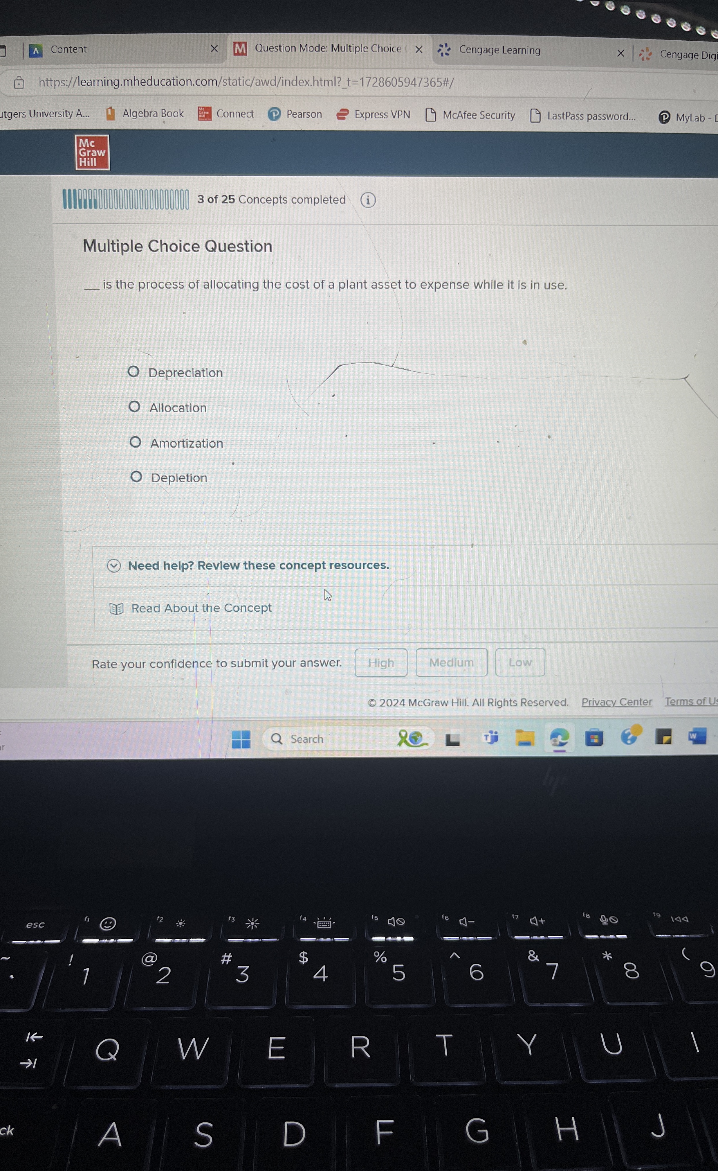  Multiple Choice Question _ is the process of allocating the cost