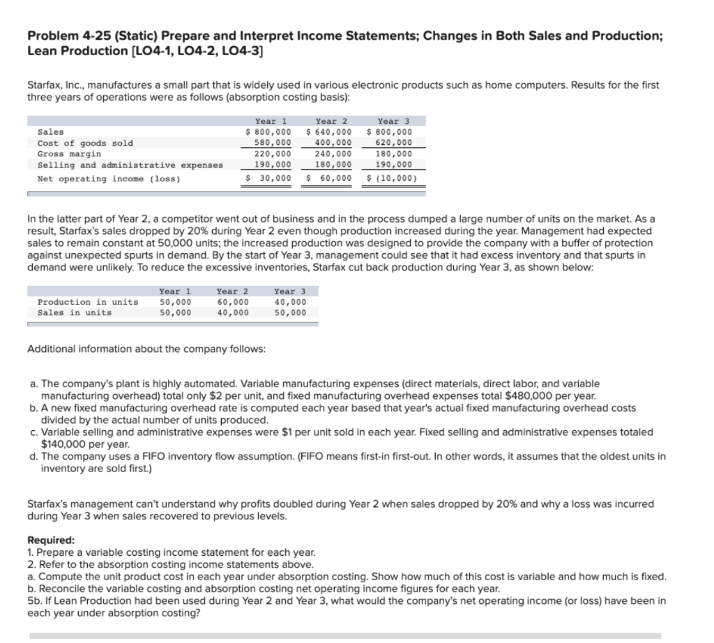 Please help with Req 2B. Thank you!! Problem 4-25 (Static) Prepare and