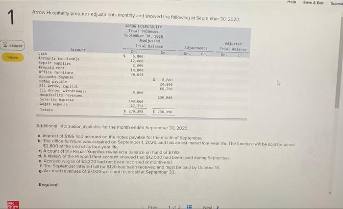 please help!!! accounting test Help Save & Exit Submit 1 01:22:37 Spoed