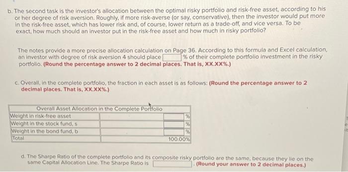 an optimal risky portfolio that maximizes investor's Sharpe Ratio, which is one