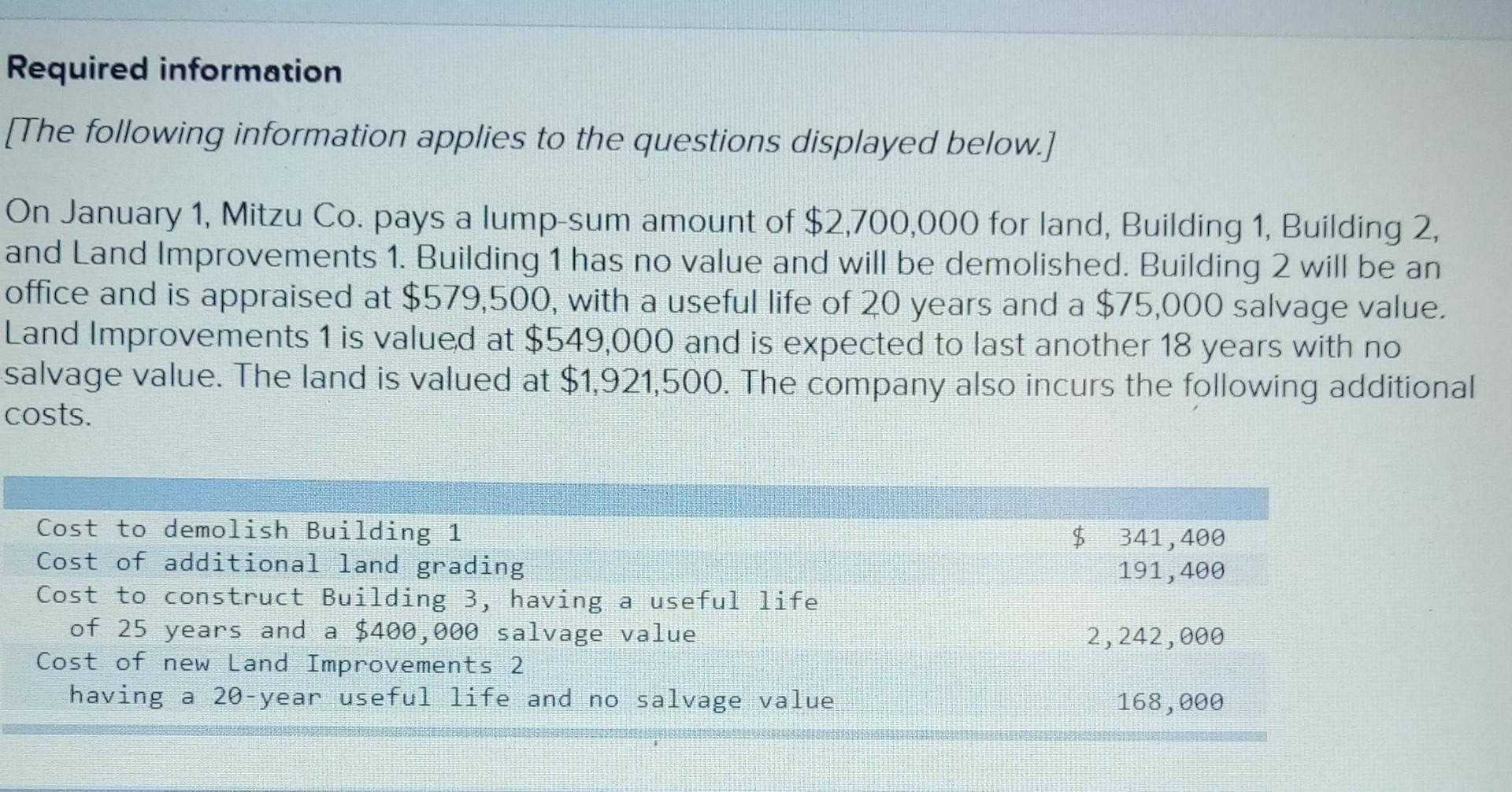  Required: 1. Prepare a single journal entry to record all the