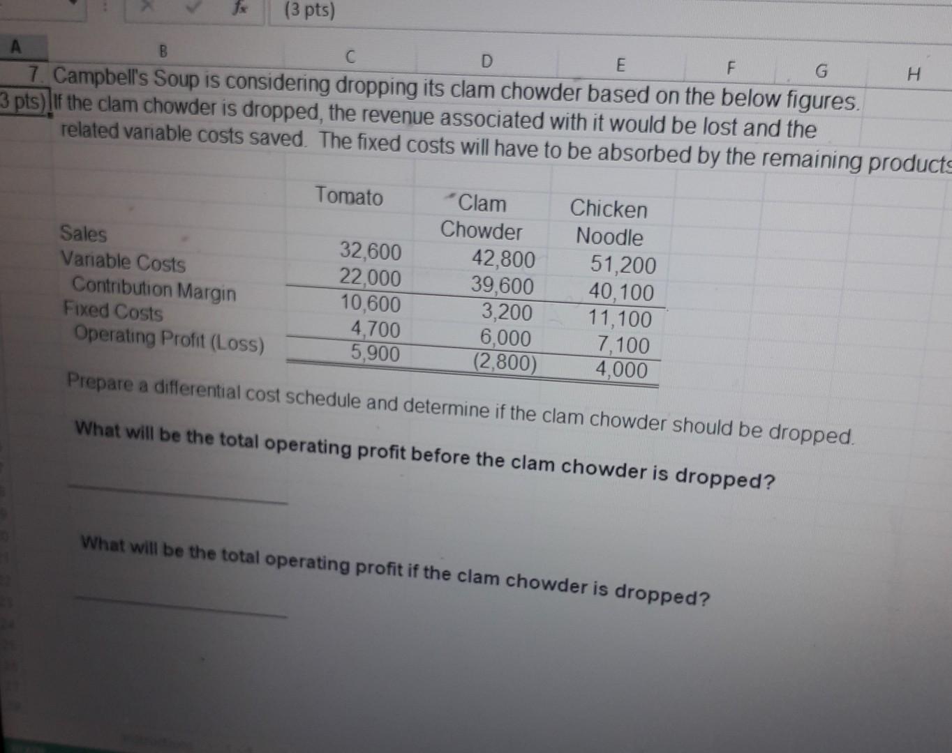 kindly help out (3 pts) A B D E G H