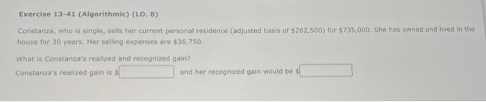 gives Logan cash of $43,250. a. Logan's recognized gain is s b.