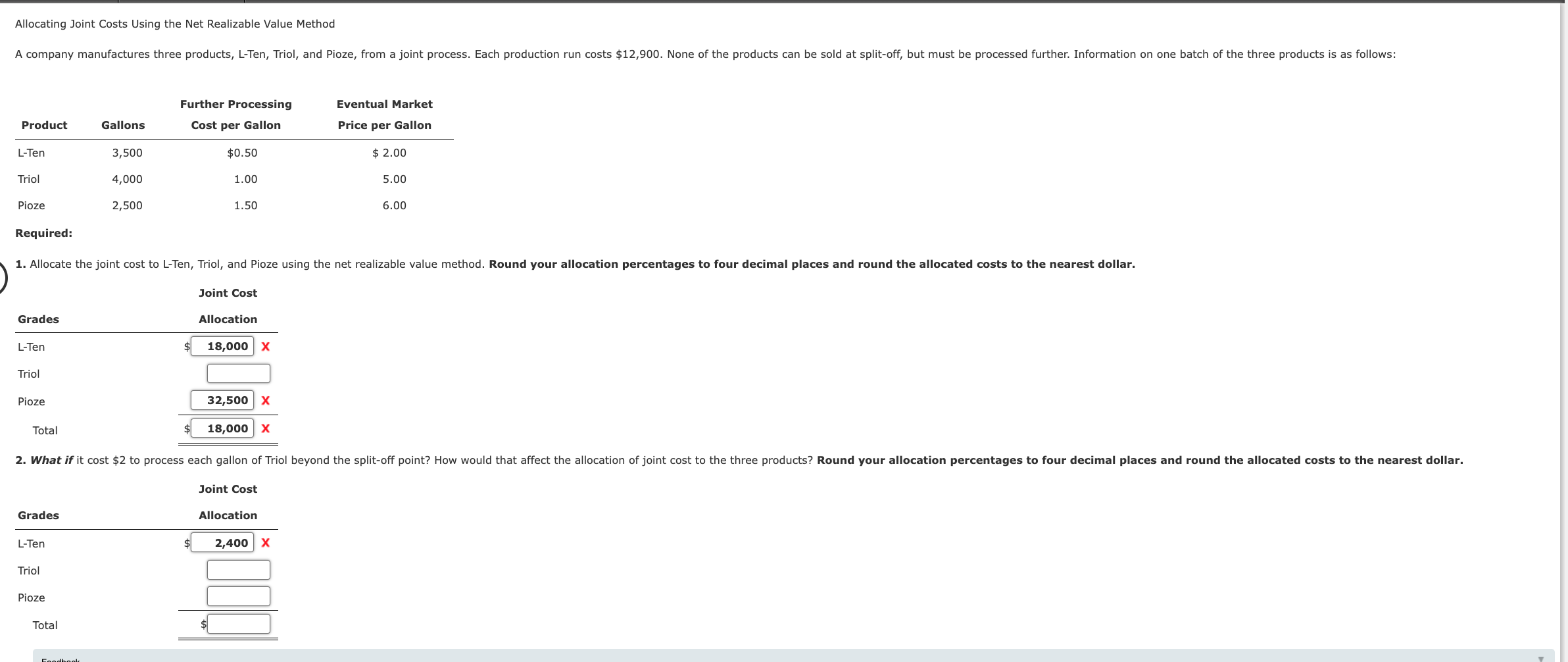 Chapter 7 BEX BEX.07.10 Allocating Joint Costs Using the Net Realizable