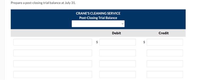 performed at July 31 were $2,800. (2) Depreciation on equipment for the