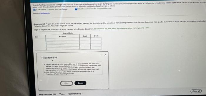 Assigning Costs Carlos Beginning work in prossimary Shared production Completed and red