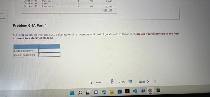 of October Sandra's Purse Boutique uses a periodic inventory system, Date October
