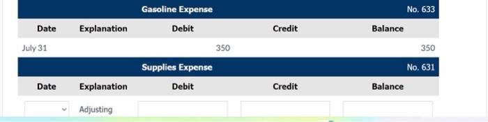 Expense Accum. Depr.-Equipment Insurance Expense Supplies Expense Salaries and Wages Payable Totals