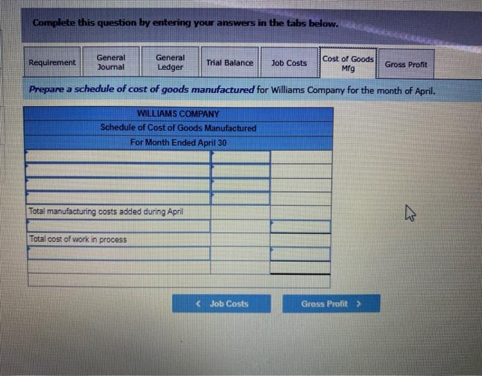 materials (in March) Direct labor (in March) Applied overhead (March) Costs during