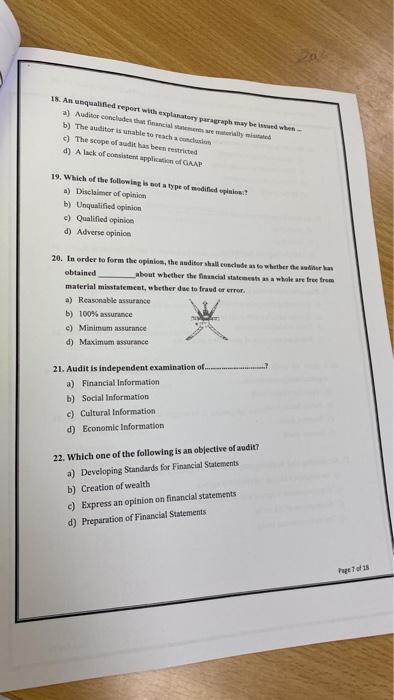 the questions 1.1. Financial reports are true and fair except for few