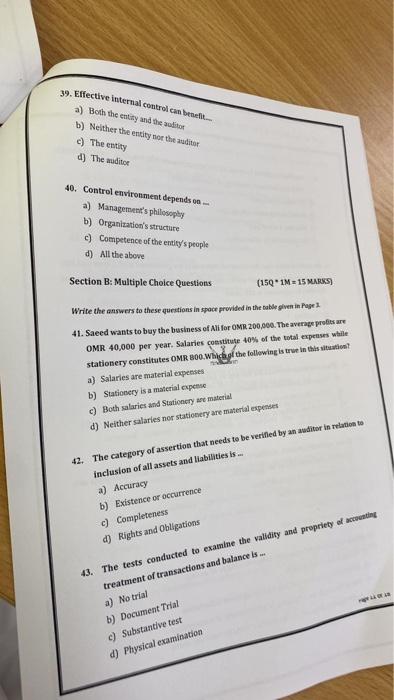 questions Which of the following has a direct effect on the financial