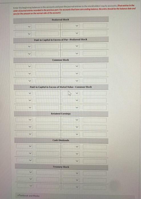 corporation had the following transactions and events pertaining to its stockholders' equity.