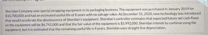 please can i get help with part C only Sheridan Company uses
