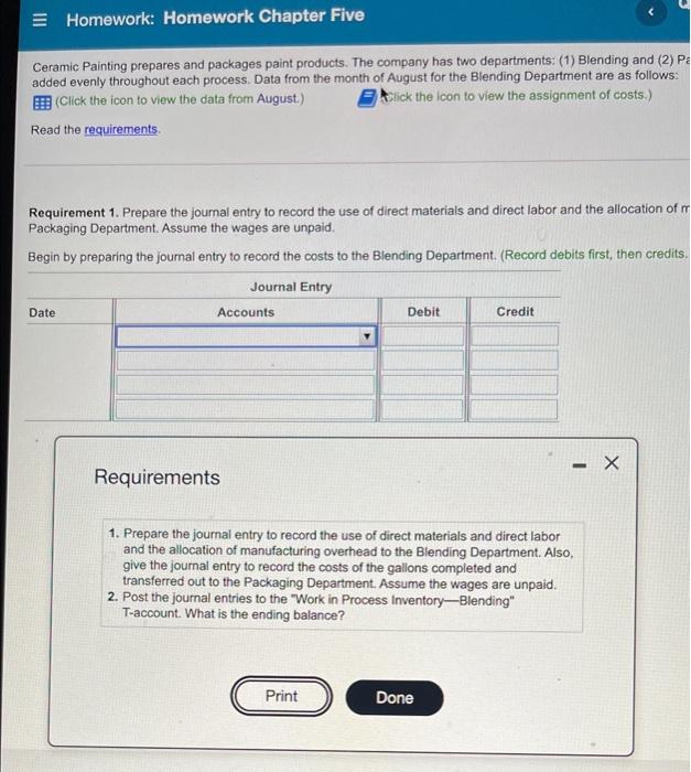 need requiremnets 1 & 2 Homework: Homework Chapter Five Ceramic Painting prepares