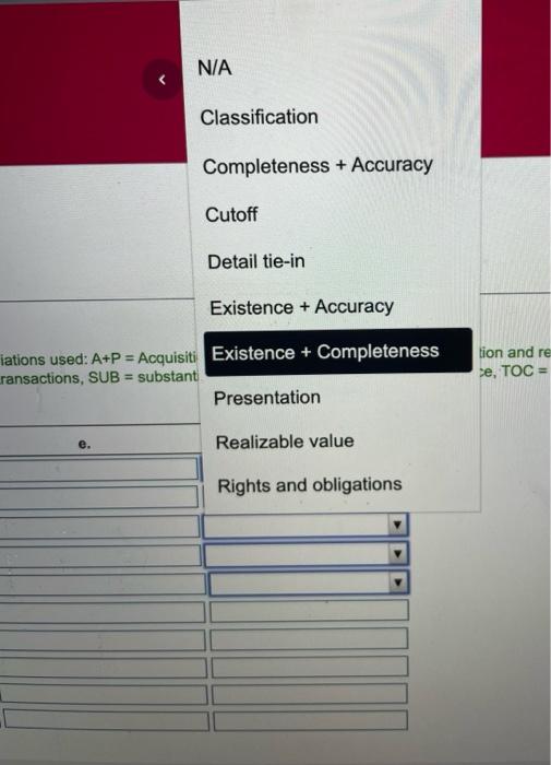following are audit procedures from different transaction cycles: b. C. d. e