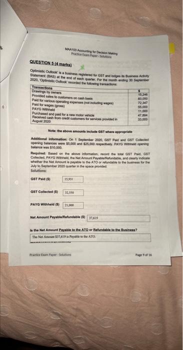 Needing hekp answeing these in detail- example if it askes to fund