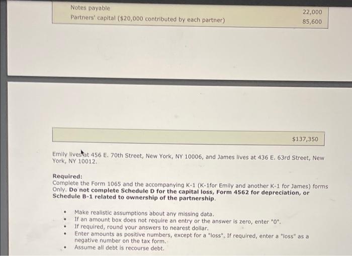 for emily and another K1 FORM for james, and post the picture.