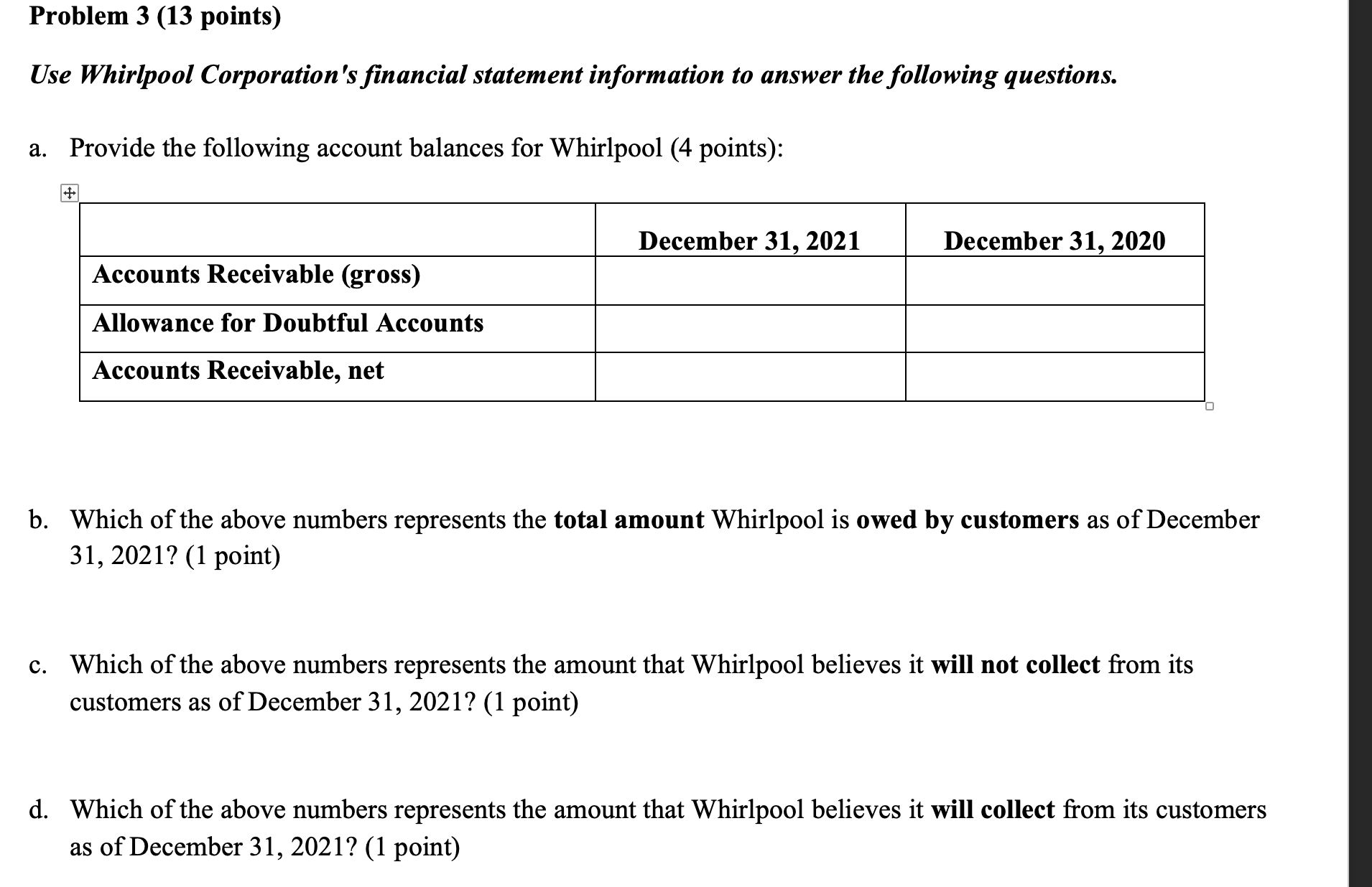Please help me with number 3 i need help it is for