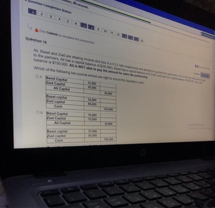 hhelllppppo ites, 45 seconds. Question Completion Status: 2 10 11 L 16