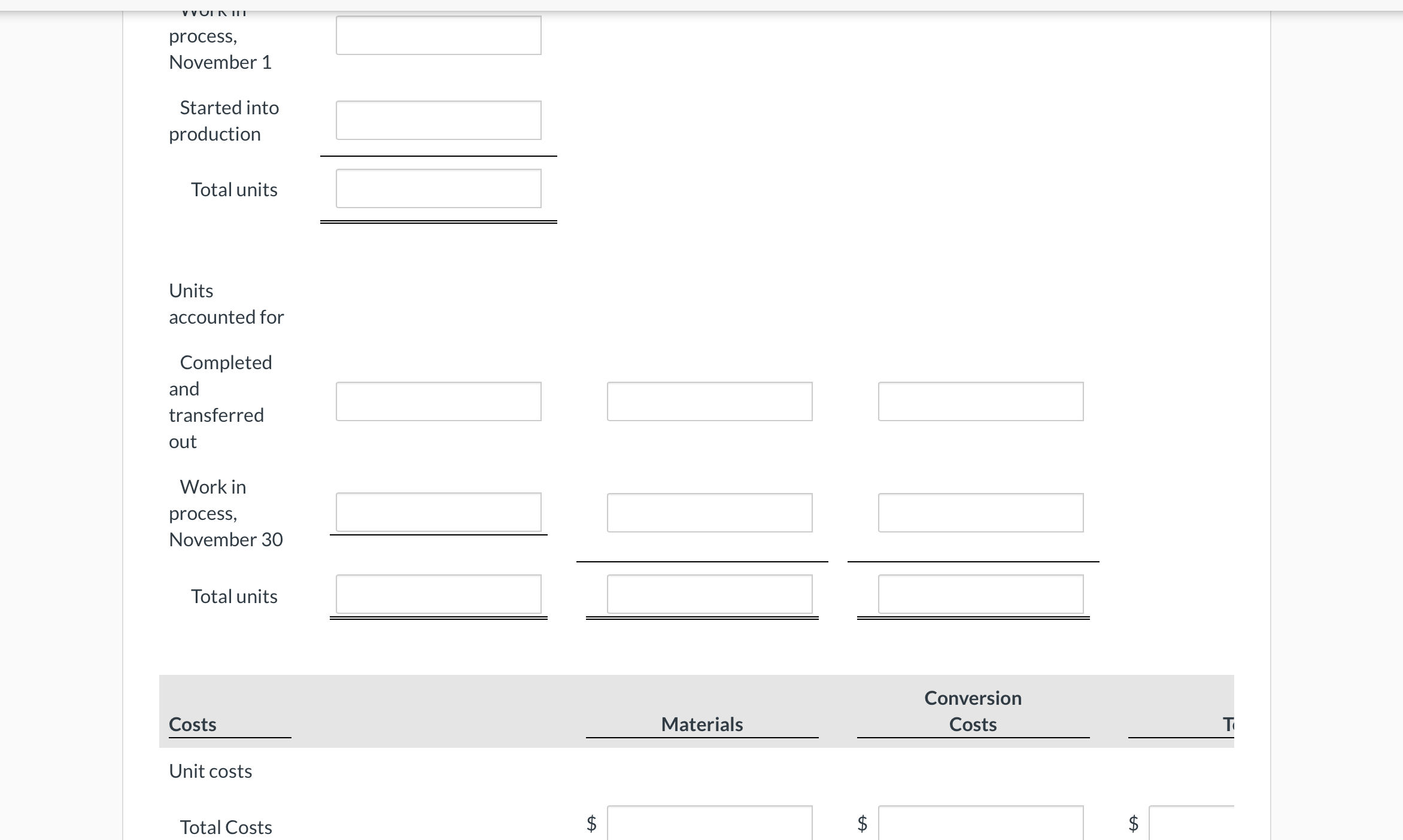 2.25.) Determine the assignment of costs to goods completed and transferred out