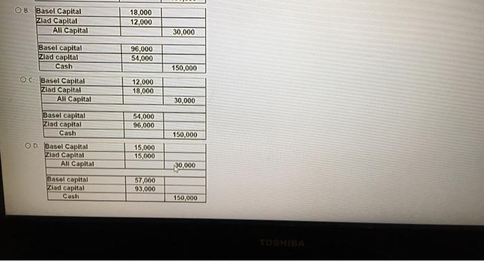 points Save Answer Ali, Basel and Ziad are sharing income and loss