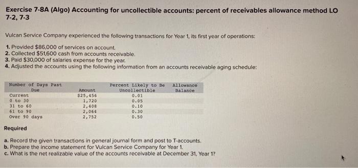 a. Record the given transactions in general journal form and post