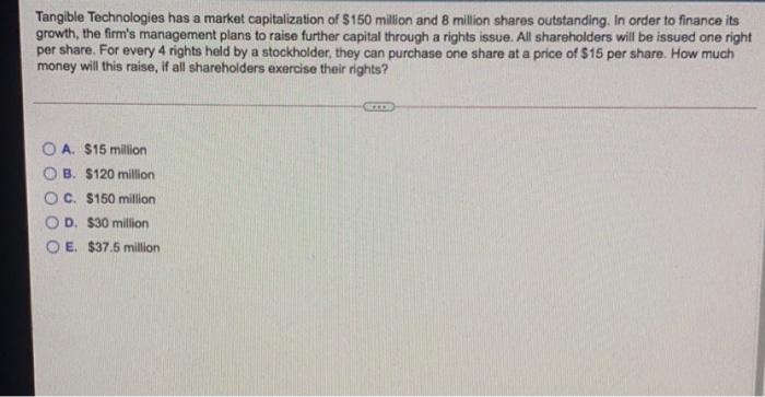 make final answer clear please Tangible Technologies has a market capitalization of