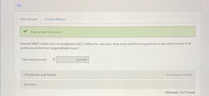 (WEE) is budgeting for next year. Much of the work that W\&E