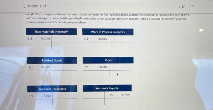 given this information how would I find a-c? Question 1 of 1