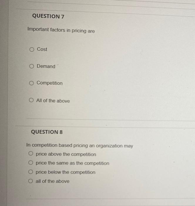 of total cost. QUESTION 1 What is product mix pricing strategy? A