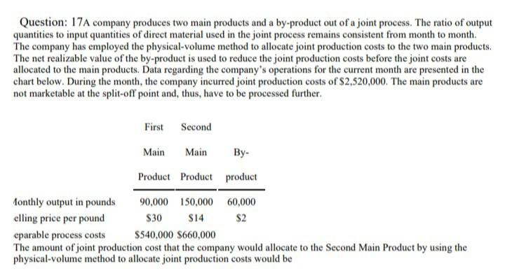 please give correct Answer as soon as possible Question: 17A company