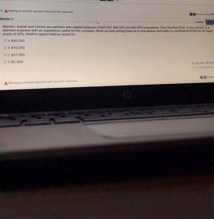 capital balances of $40,000, $60,000 and $50,000 respectively. They find that Afrah,