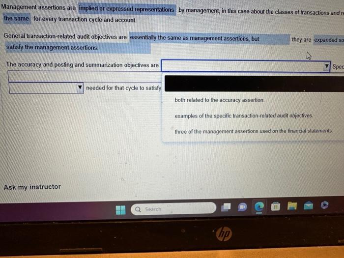 Auditing - Needing Help. please 10. a. Explin the diflerences among management