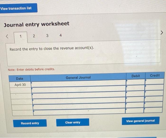 stock. April 3 The company rented furnished office space by paying $1,500