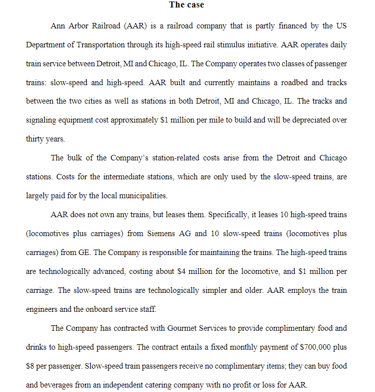  5. a. Using the information provided in the case and the