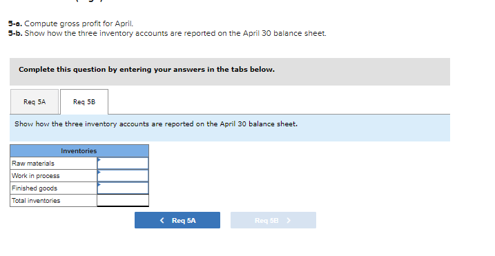 balance of $88.000. b. Raw materials purchases in April are $590,000, and