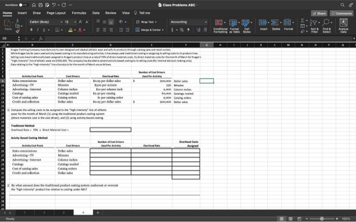 please provide cell referencing as to how to solve the problem via