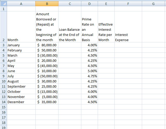 Need the answer in Excel, with formulas for calculations. Please provide