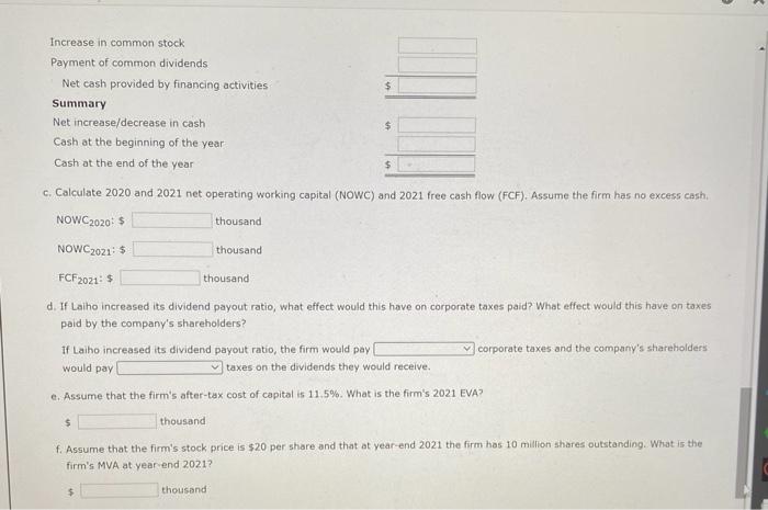 your onswers in thousands, For esample, an answer of $1 theutand chould