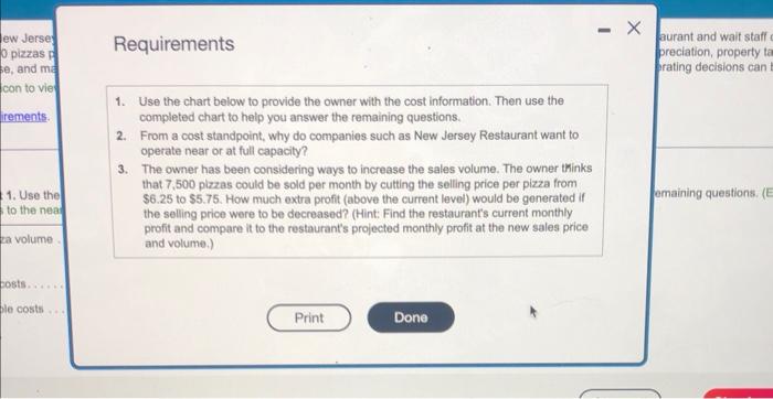 you did to get your answers. The owner of New Jersey Restaurant