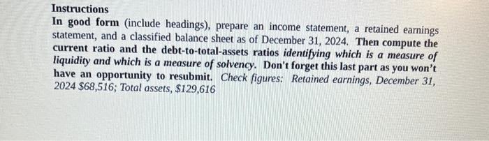 from the accounting records of Entity A at its December 31, 2024