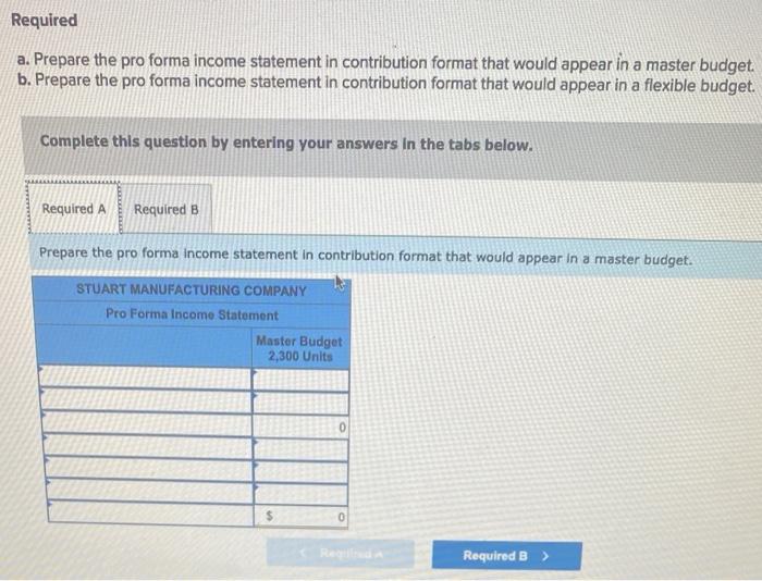 the following standard price and cost data sales price $8.50 per unit