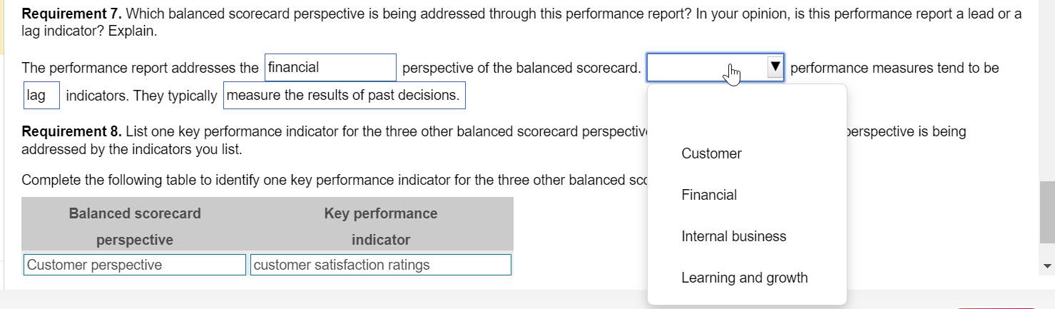 following financial results last month: (Click the icon to view the financial