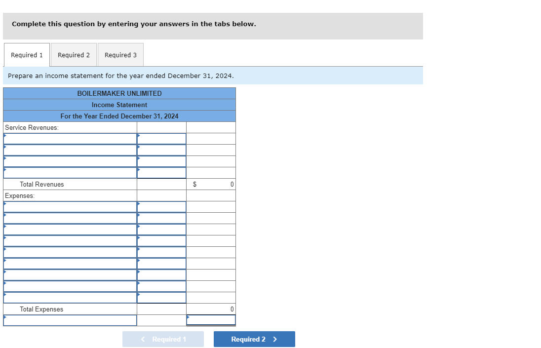 when net income is positive (LO3-5) Boilermaker Unlimited specializes in building new