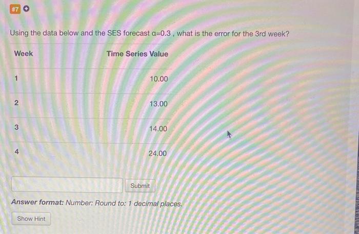 Answer format: Number: Round to: 2 decimal places. Using the data below,