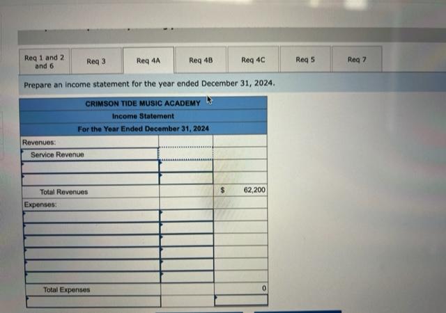 trial balance as of December 31,2024 , appears below. December 31 is