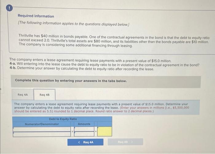 in bonds payable. One of the contractual agreements in the bond is
